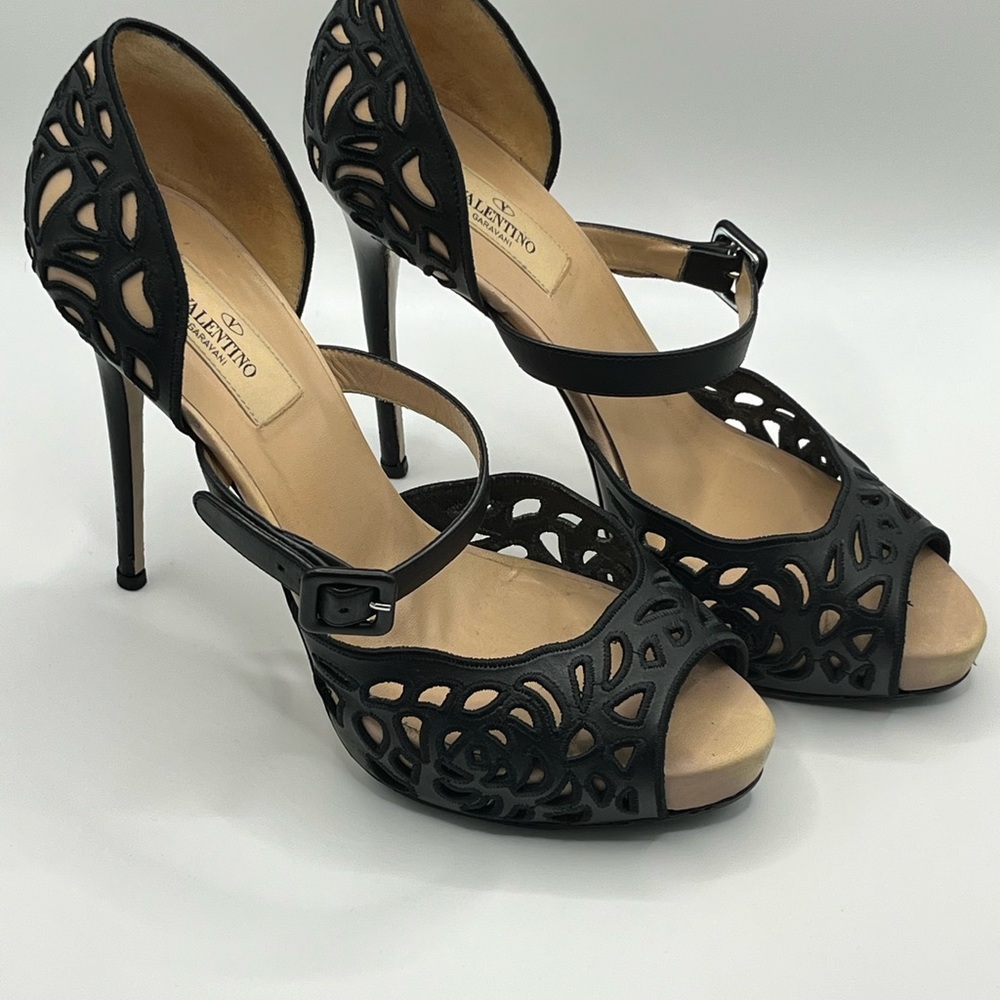 Valentino Mary Jane D’orsay Peep Toe Pumps